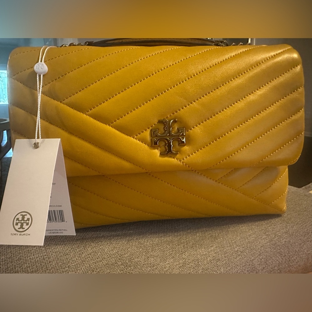 Tory Burch Yellow Shoulder Bag with Elegant Design